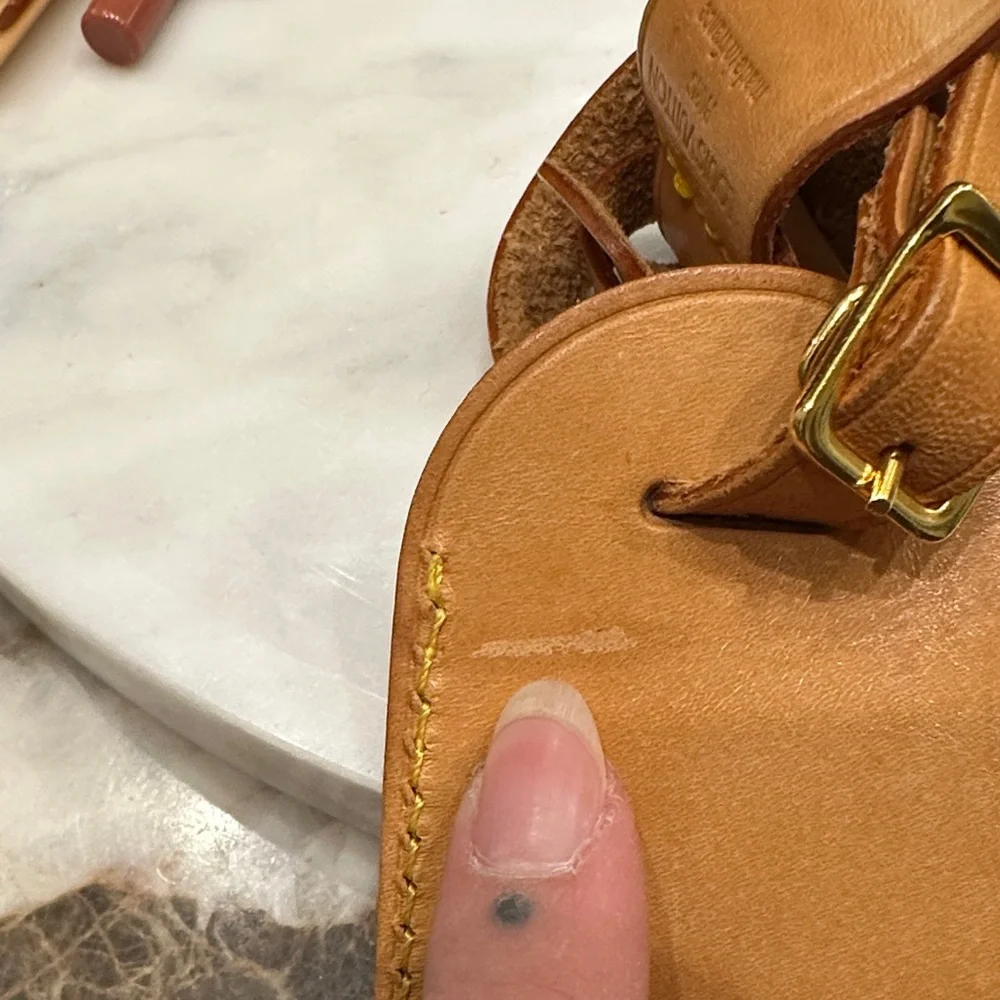 Louis Vuitton Brown Leather Luggage Tag